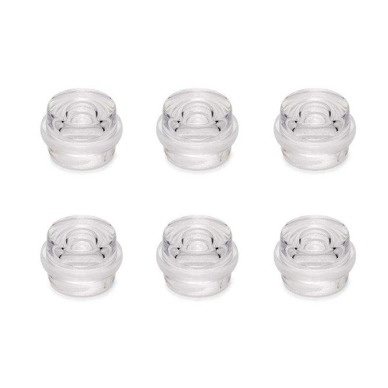 Zestaw 6 cylindrycznych samoprzylepnych stoperów do drzwi, mocowanie do podłogi, plastik, przezroczysty