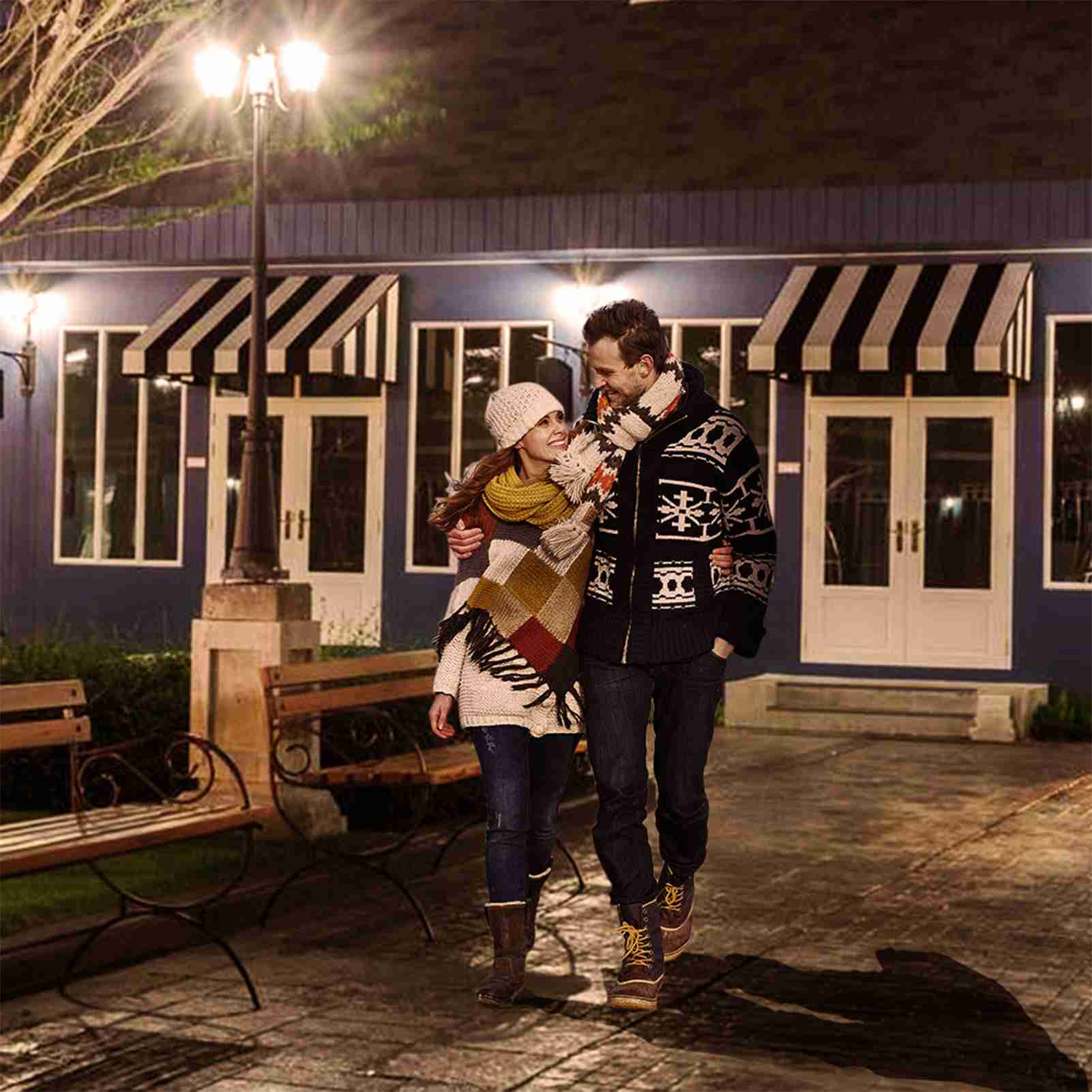 Lampadina a LED, lampadine rotonde a risparmio energetico per esterni, luce al neon calda da 9 Watt per cortile e casa - 8