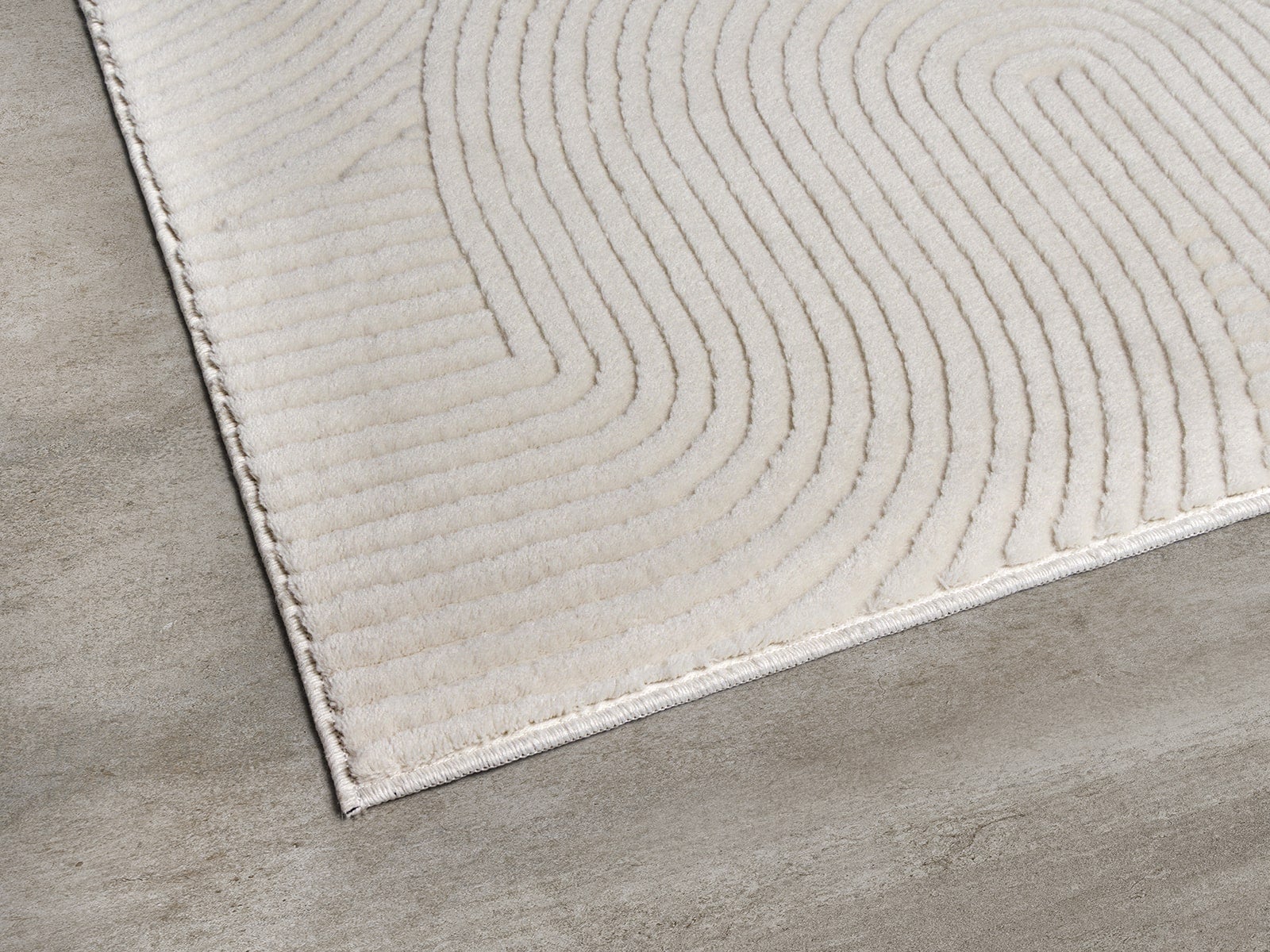 the carpet Rio tapis de salon moderne et doux avec dos antidérapant et aspect 3D, Crème, 80 x 150 cm - 5