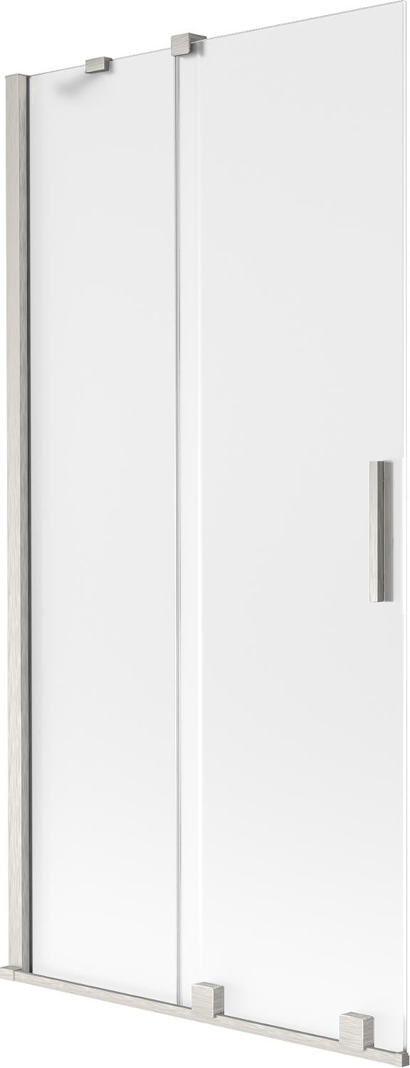 Mexen Velar parawan nawannowy 2-skrzydłowy rozsuwany 95 x 150 cm, szron, nikiel szczotkowany - 896-095-000-31-97