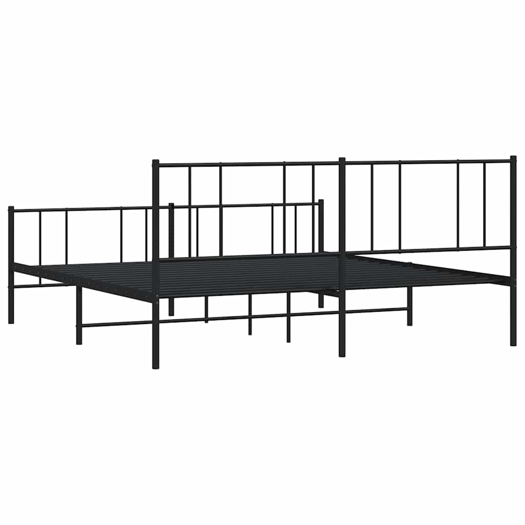 Estructura cama sin colchón con estribo metal negro 193x203 cm vidaXL - 7