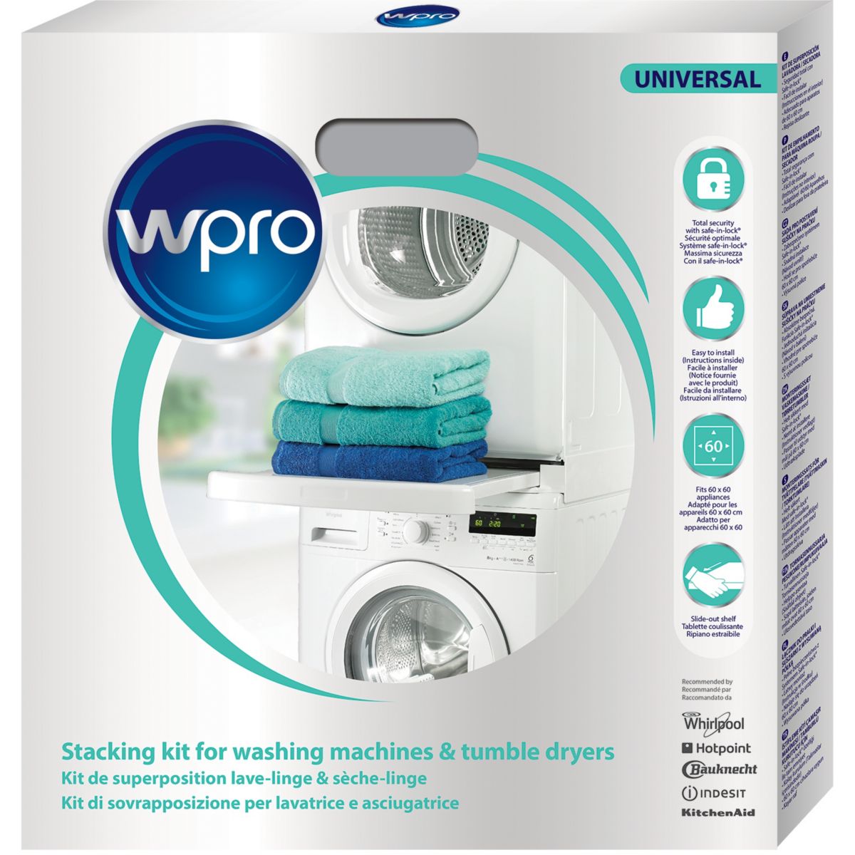 KIT DE SUPERPOSITION UNIVERSEL SKS 101 POUR LAVE-LINGE / SÈCHE-LINGE, Lave-linge, 484000008436 - 9