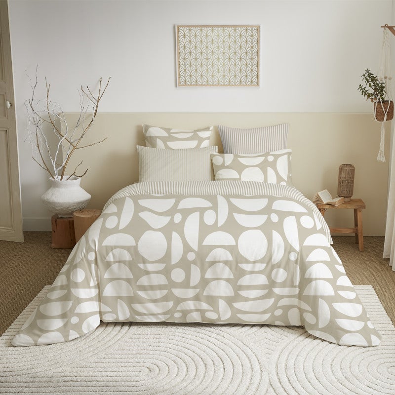 Pack complet housse de couette réversible pour lit 180 x 200 cm 