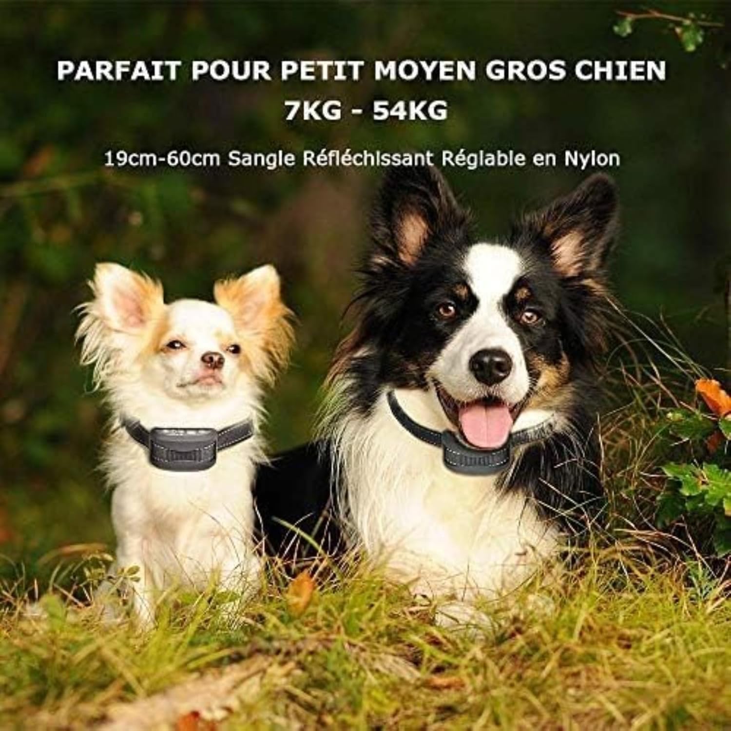 Collar antiladridos para perros - 3 modos: descarga/vibración/sensibilidad, ajustable, apto para perros pequeños y grandes - 2