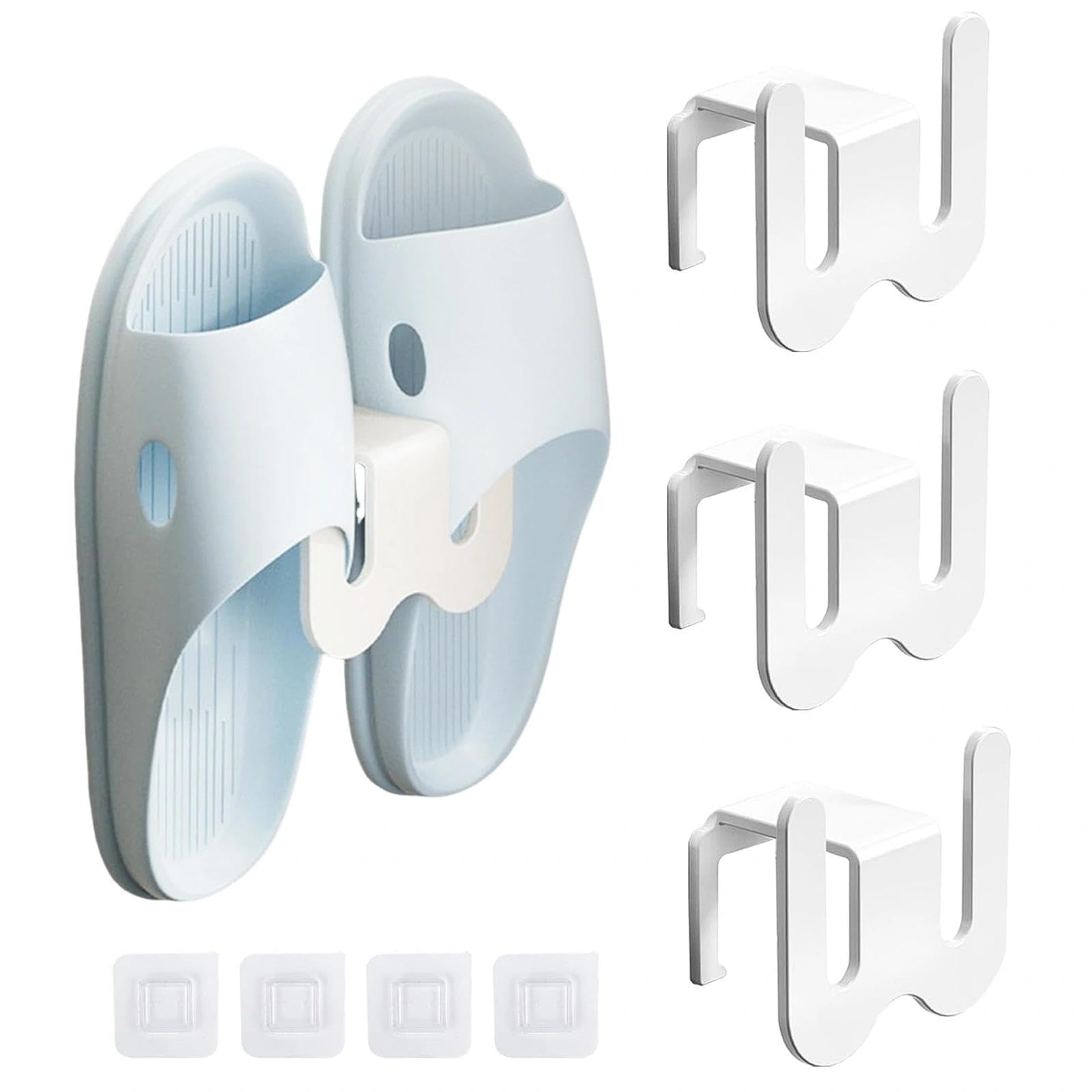 4 Pièces Porte Chaussures Mural, Blanc Porte-Pantoufles, Charge 5 Kg Pour Salle De Bain Cuisine Camping Car 98482837