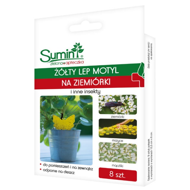 Żółty lep na ziemiórki 8szt Sumin