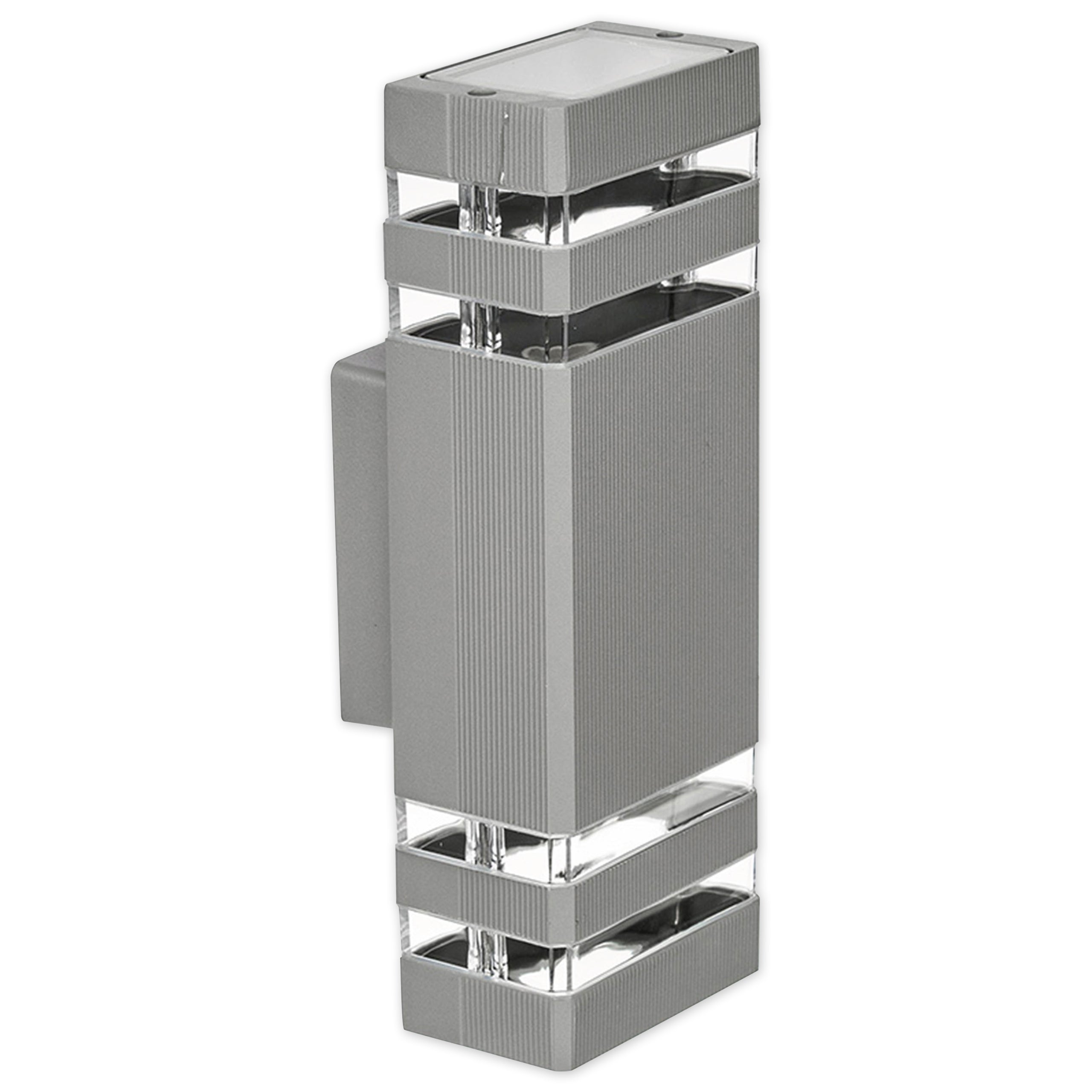 Oprawa architektoniczna Inez 2x GU10 Duo IP54 kinkiet lampa elewacyjna szara MasterLED