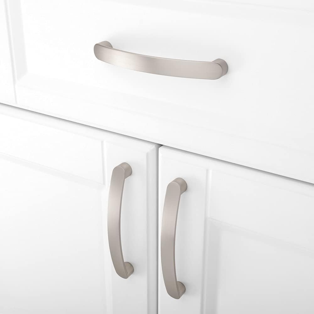 Set di 6 maniglie per mobili Maniglie per porte da cucina cromate - Maniglia per mobili da cucina in nichel spazzolato Maniglia da cucina spazzolata - 4