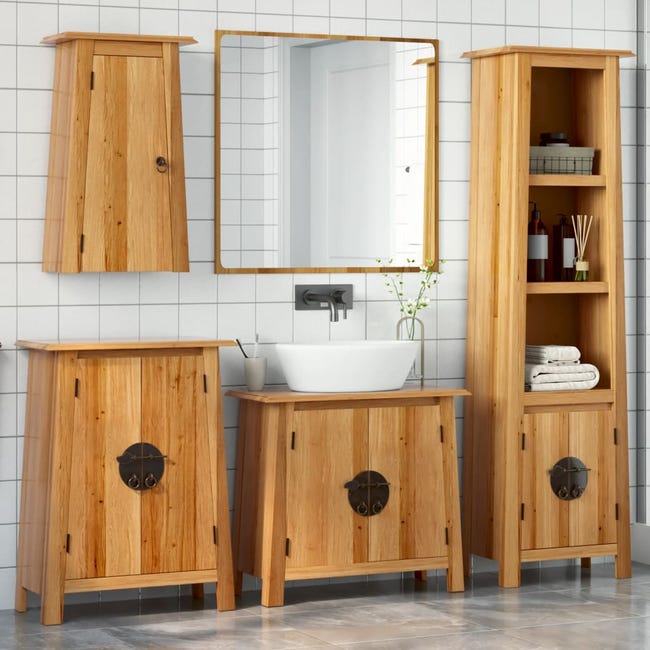 Pin Option Html Ensemble de meubles de salle de bain, 4 pièces, bois de pin massif ...