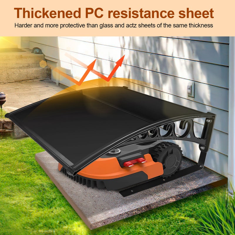 Garage de tondeuse pour Robot Abri 106x87x50 cm Toit noir Cadre en acier noir Garage pour tondeuse Protection extérieure - 3