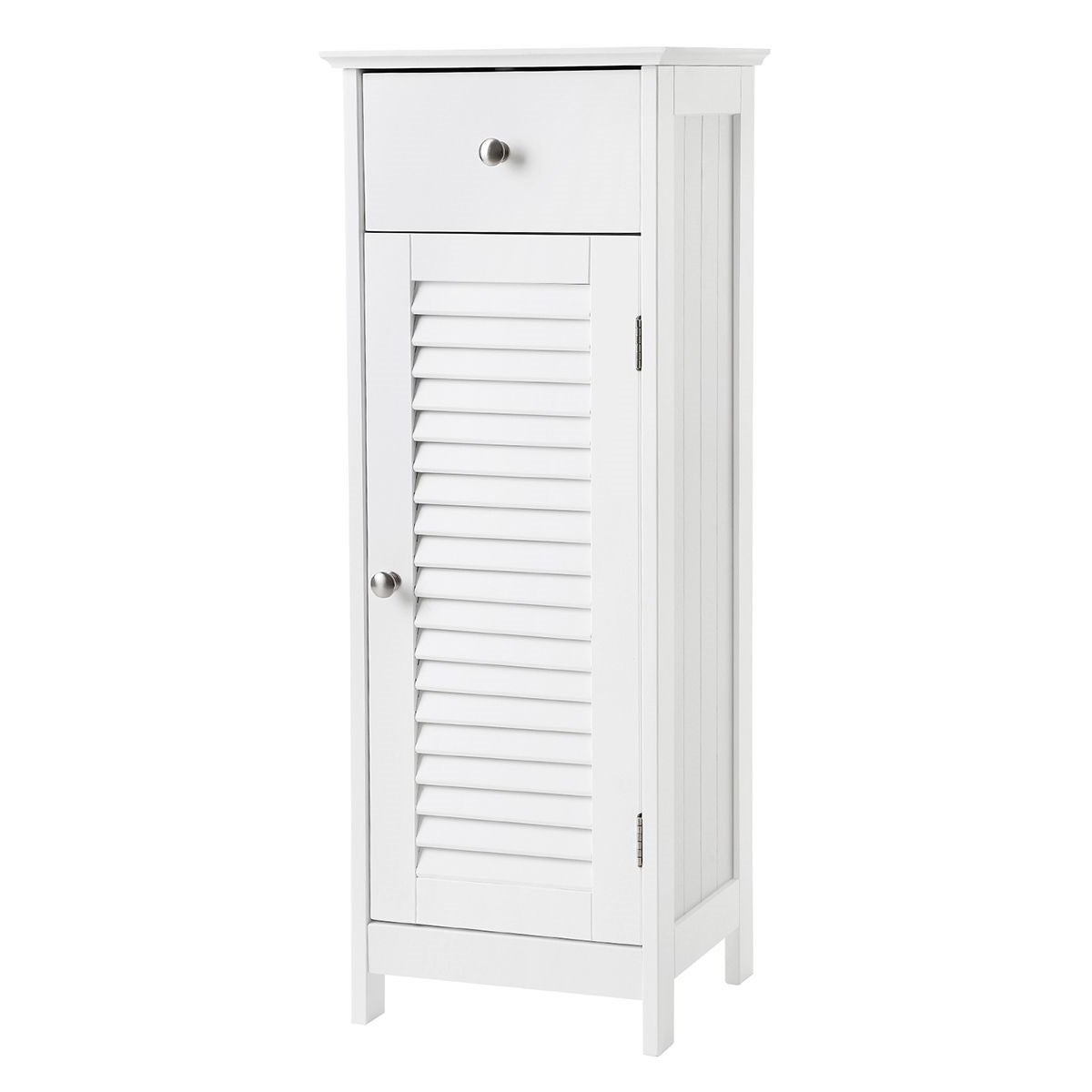 Leroy Merlin Armario De Baño, De Pie Con Cajón Y Puerta De Persiana Blanco 