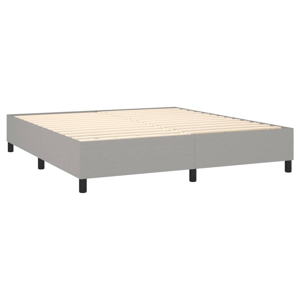 Cadre de lit à lattes en tissu gris clair, pour la chambre, 180 × 200 cm - 4