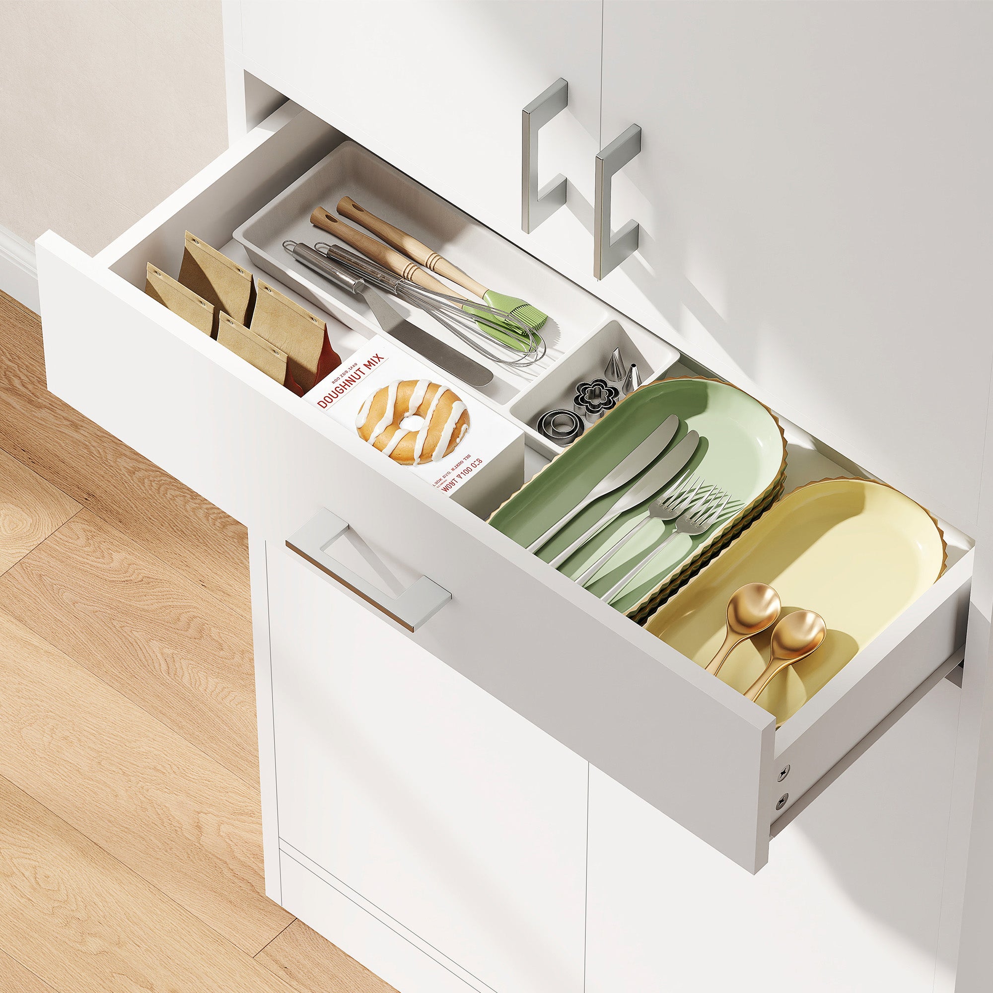 Alacena de Cocina HOMCOM Melamina de Madera, MDF Blanco 70.8x34x180 cm - 5