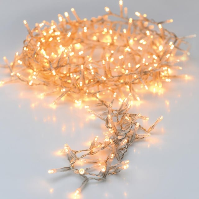 Lampki choinkowe łańcuch świetlny do wewnątrz i na zewnątrz 720 Led ciepły biały przeźroczysty przewód