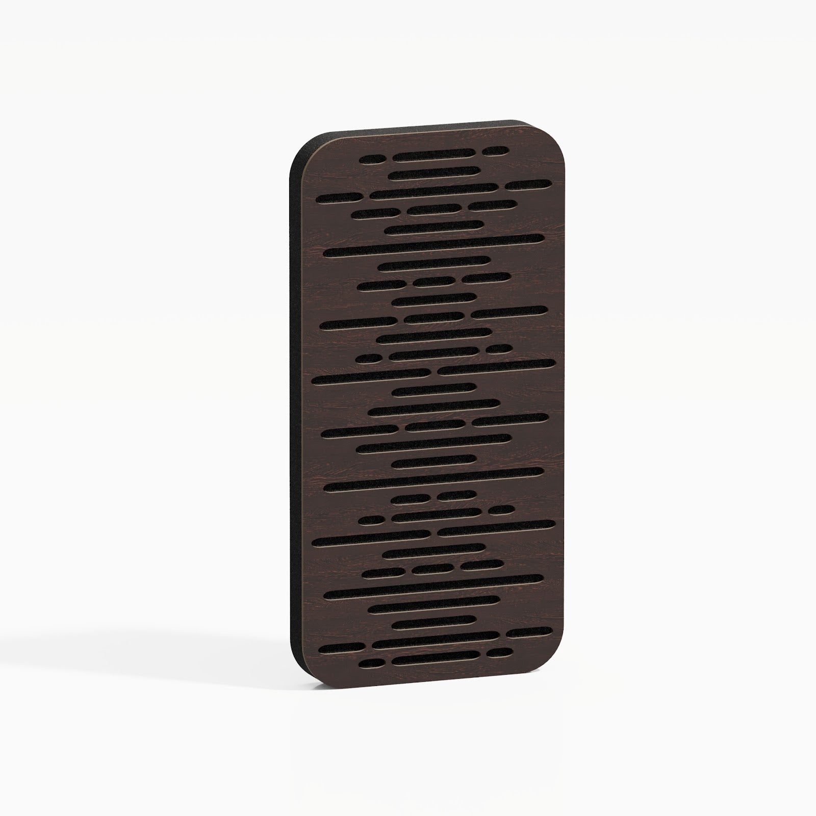 Lot de 4 Panneaux acoustiques Wave-D18 étroits insonorisants 23x46x3 cm - 0,42 m² surf.totale -MDF perforé laminé et mousse acoustique -Wengé - 2