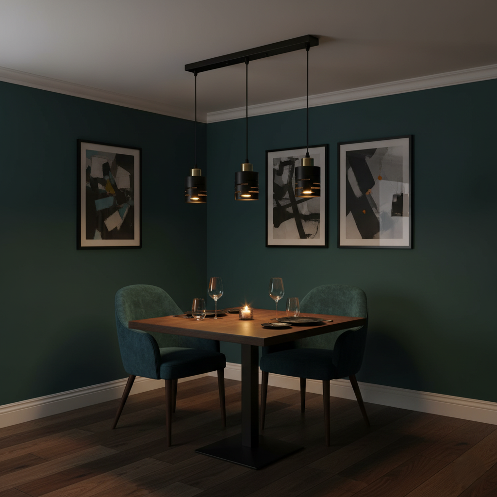 Lampa wisząca sufitowa 3x E27 LED Elen IP20 100cm żyrandol czarna złota MasterLED - 4