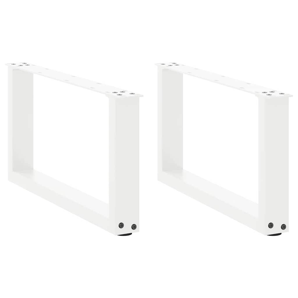 Nogi do stolika kawowego w kształcie litery U 2 szt. Białe 70x(30-31) cm Stal vidaXL