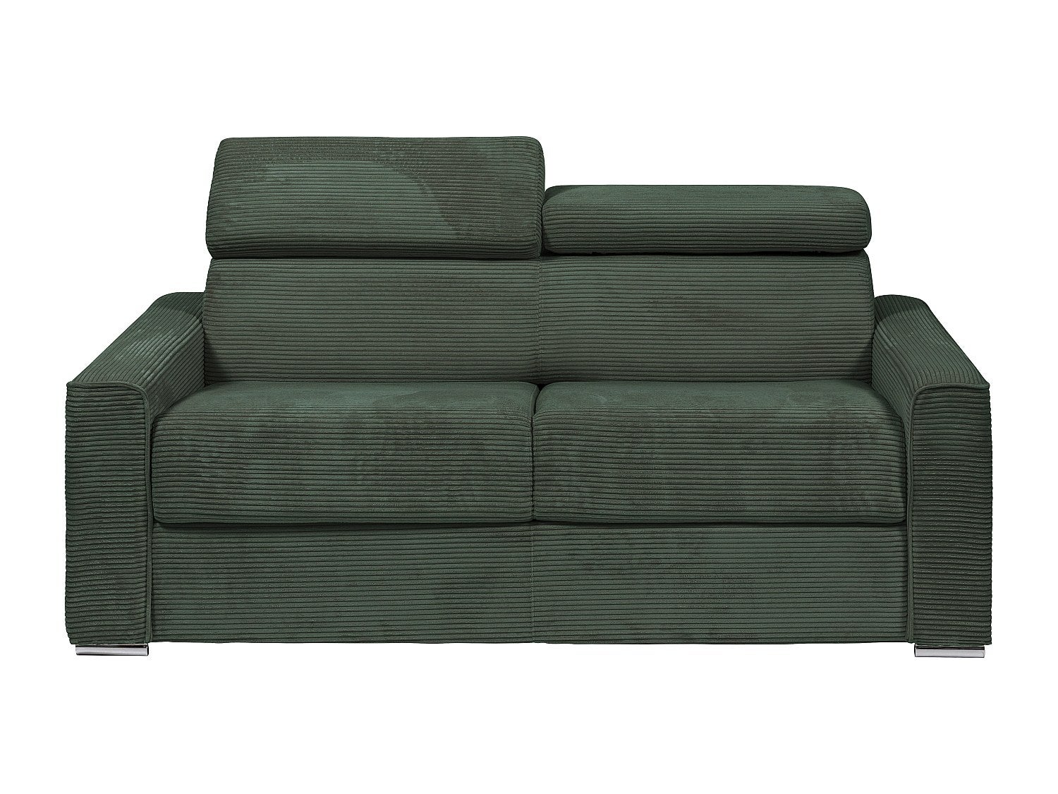 Kanapa 4 osobowa rozkładana typu express z zielonego sztruksu - Miejsce do spania z szerokimi listewkami 160 cm - Materac 22 cm - VIZIR