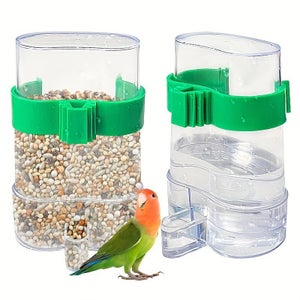 Set Da 2 Mangiatoie E Abbeveratoi Automatici Per Uccelli Trasparenti - 60ml E 100ml, Per Gabbie Di Pappagalli, Parrocchetti E Canarini