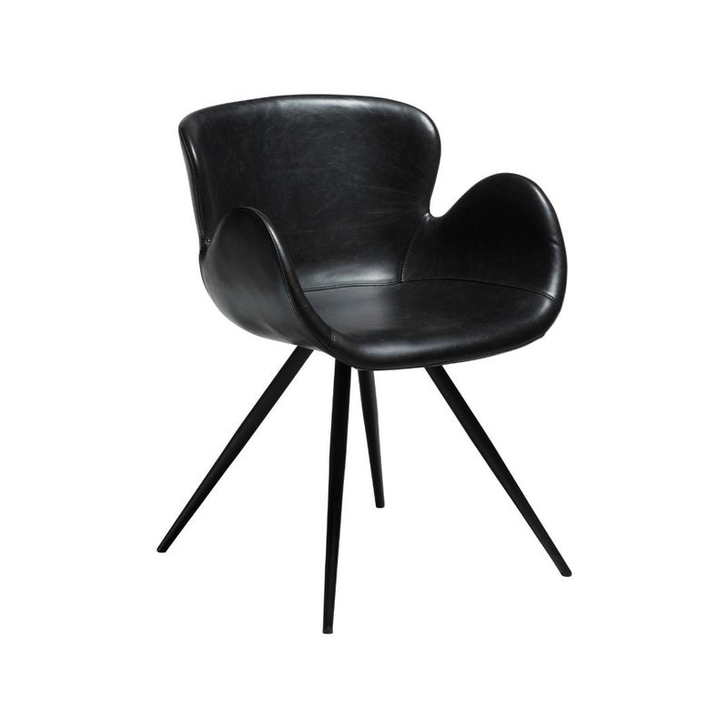 Gaia Dan-Form krzesło stołowe z podłokietnikami PU skóra sztuczna czarny.