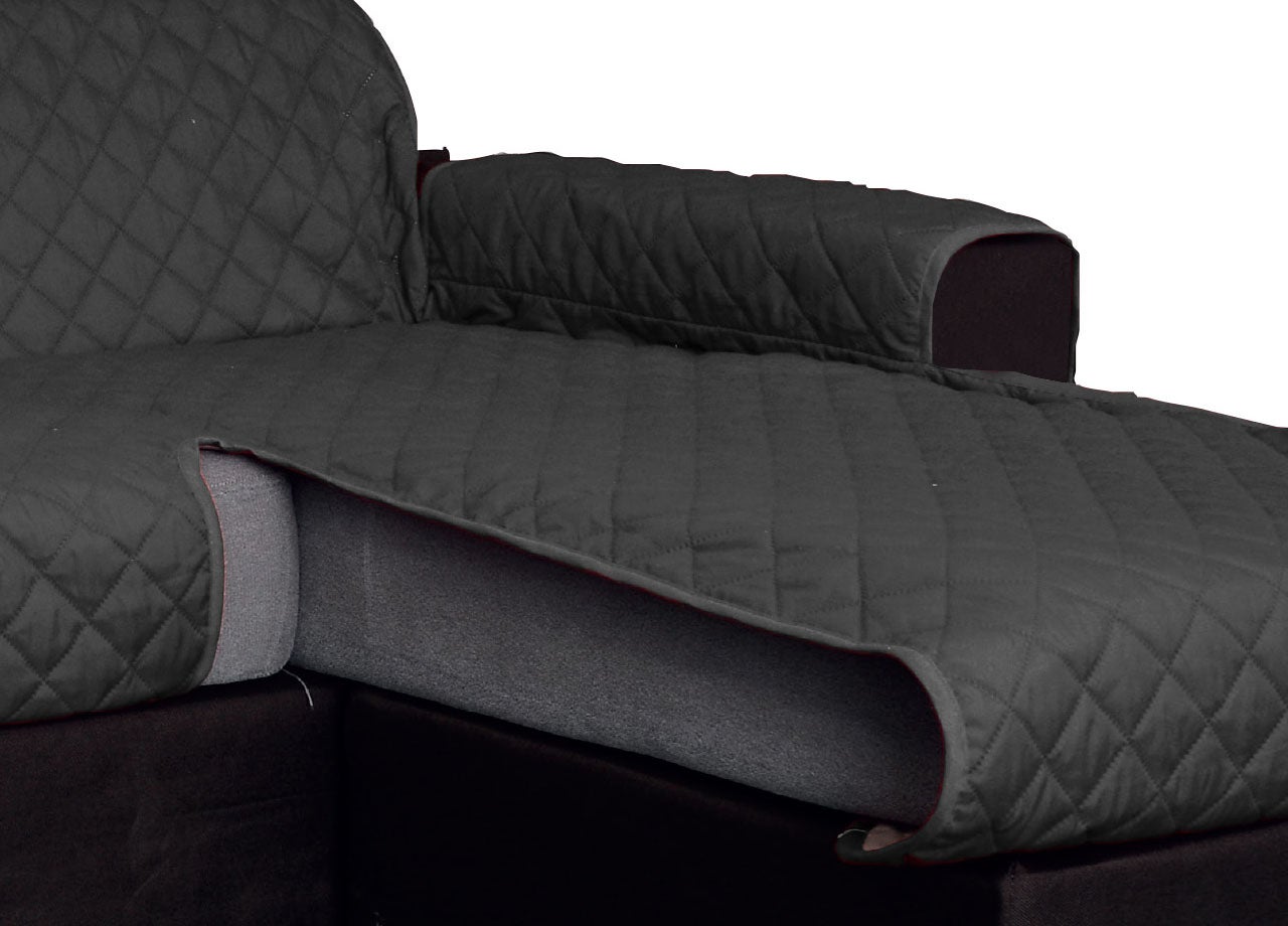 Copridivano Con Penisola Antimacchia Trapuntato Modello Star Colore Grigio Scuro 190cm Grigio Scuro - 3