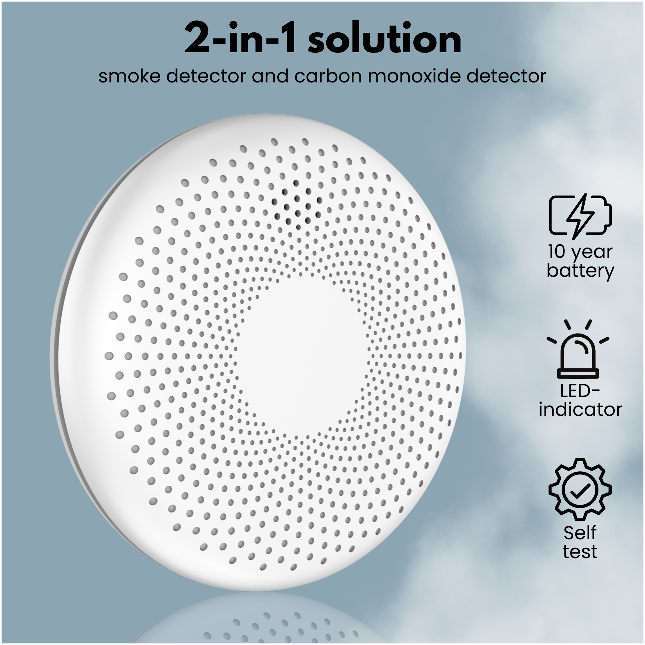Aroha Safety Pro Rilevatore Di Fumo E Monossido Di Carbonio - Batteria Da 10 Anni - Allarme Antincendio & Rilevatore Monossido Di Carbonio - 2