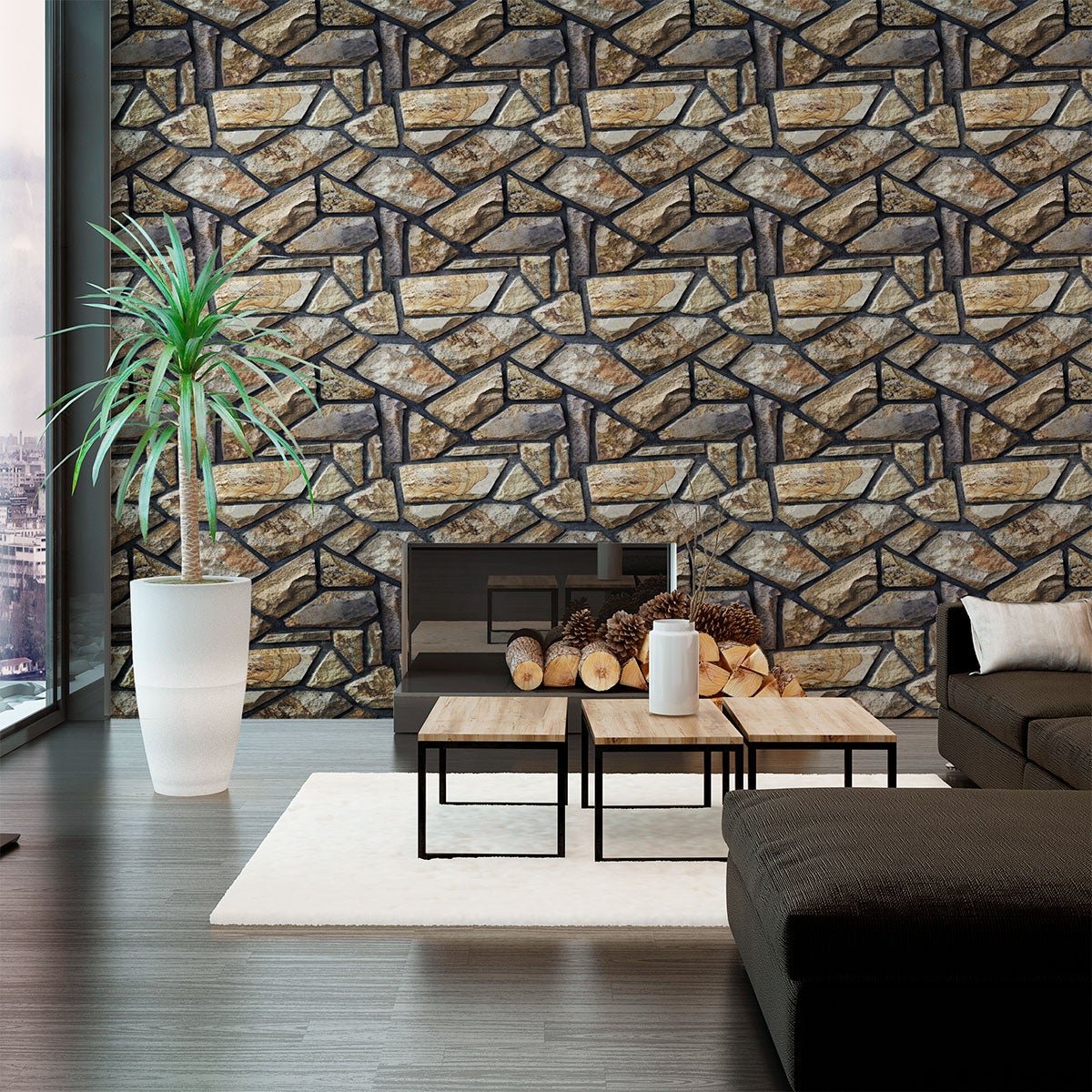 Adesivi pietre della carta da parati delle Comore - Sticker adesivo - adesivi murali - 30x30cm - 3