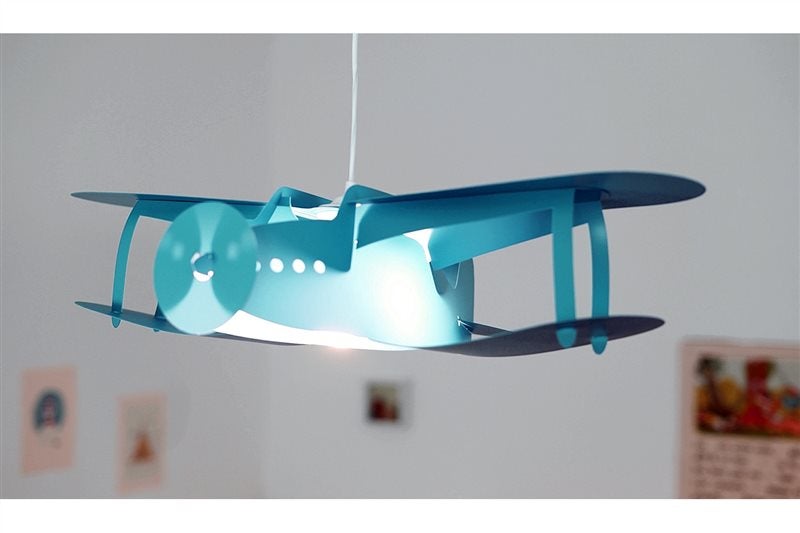 Lampe suspension enfant AVION - R&M Coudert - turquoise - 3