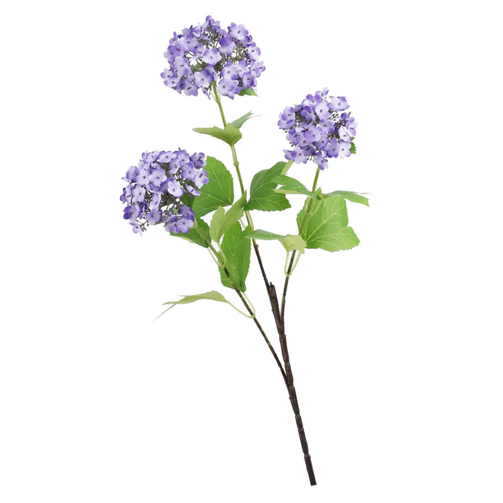 Hortensia artificiel réaliste, 3 têtes de fleurs, fleur de Simulation décorative pour la maison, le mariage et le bureau (violet) - 4