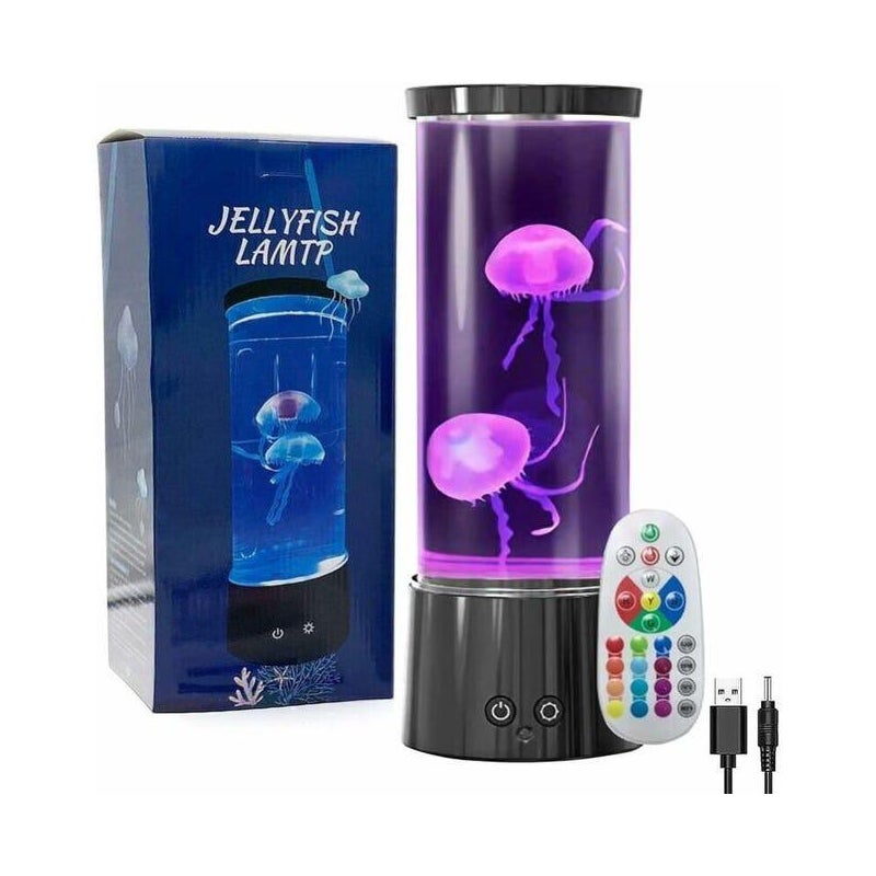 Akwariowa lampa lawowa Jellyfish: 16-kolorowa lampka nocna LED w kształcie meduzy z pilotem zdalnego sterowania