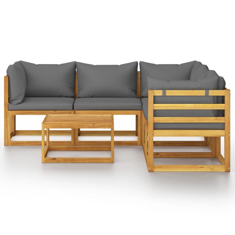 Salon bas de jardin en Bois Gris 5 personnes - 3
