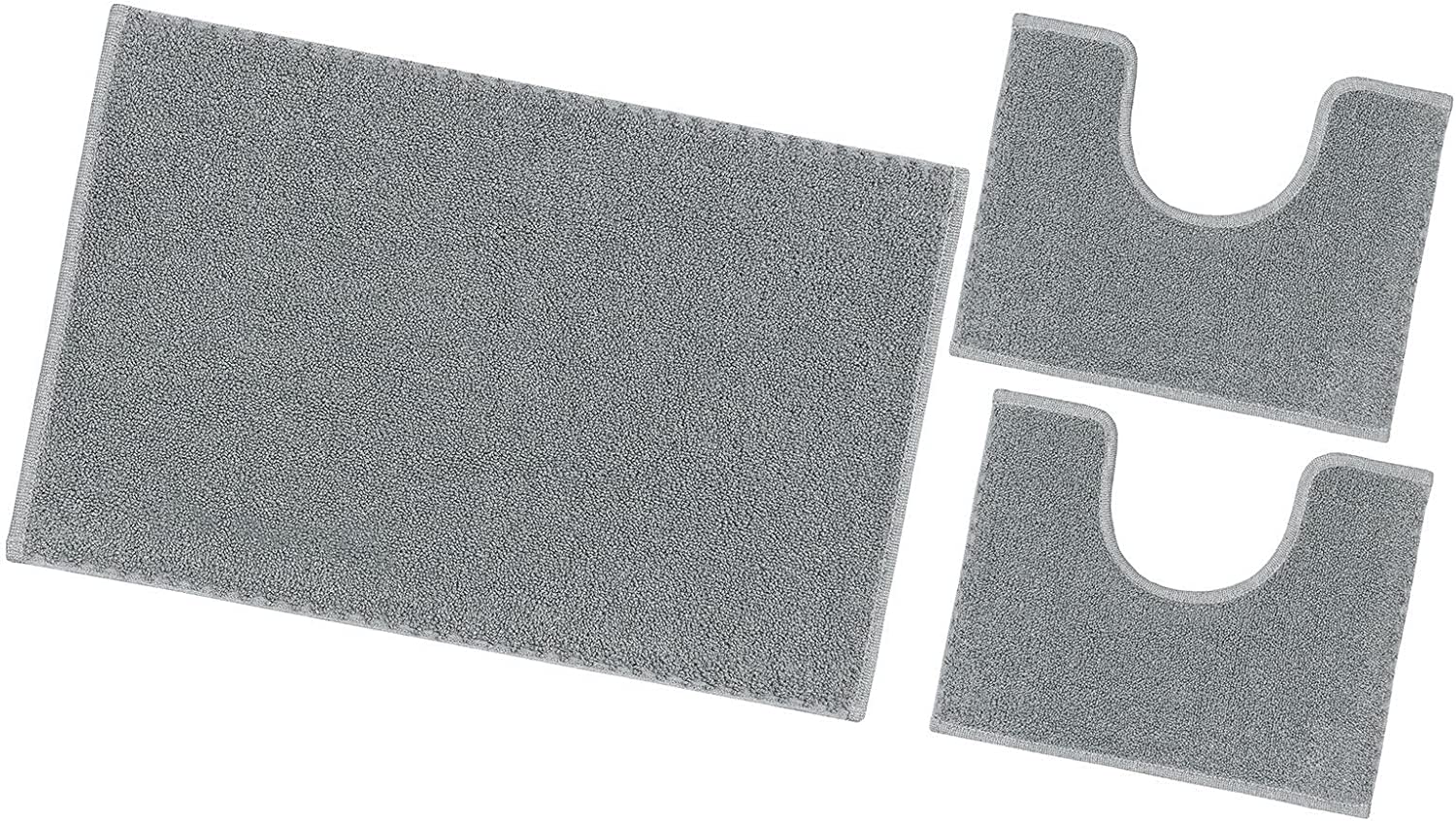 Dywanik łazienkowy Zestaw 3 sztuk Czysta Bawełna Miękki Nadaje się do prania 100% Wyprodukowano We Włoszech Szary