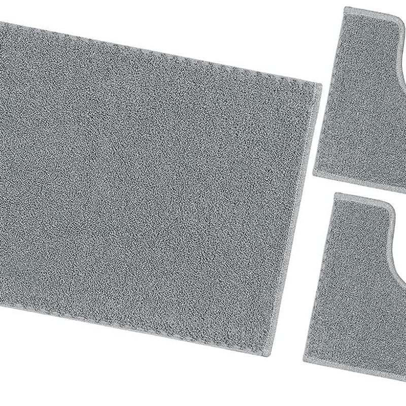 Dywanik łazienkowy Zestaw 3 sztuk Czysta Bawełna Miękki Nadaje się do prania 100% Wyprodukowano We Włoszech Szary