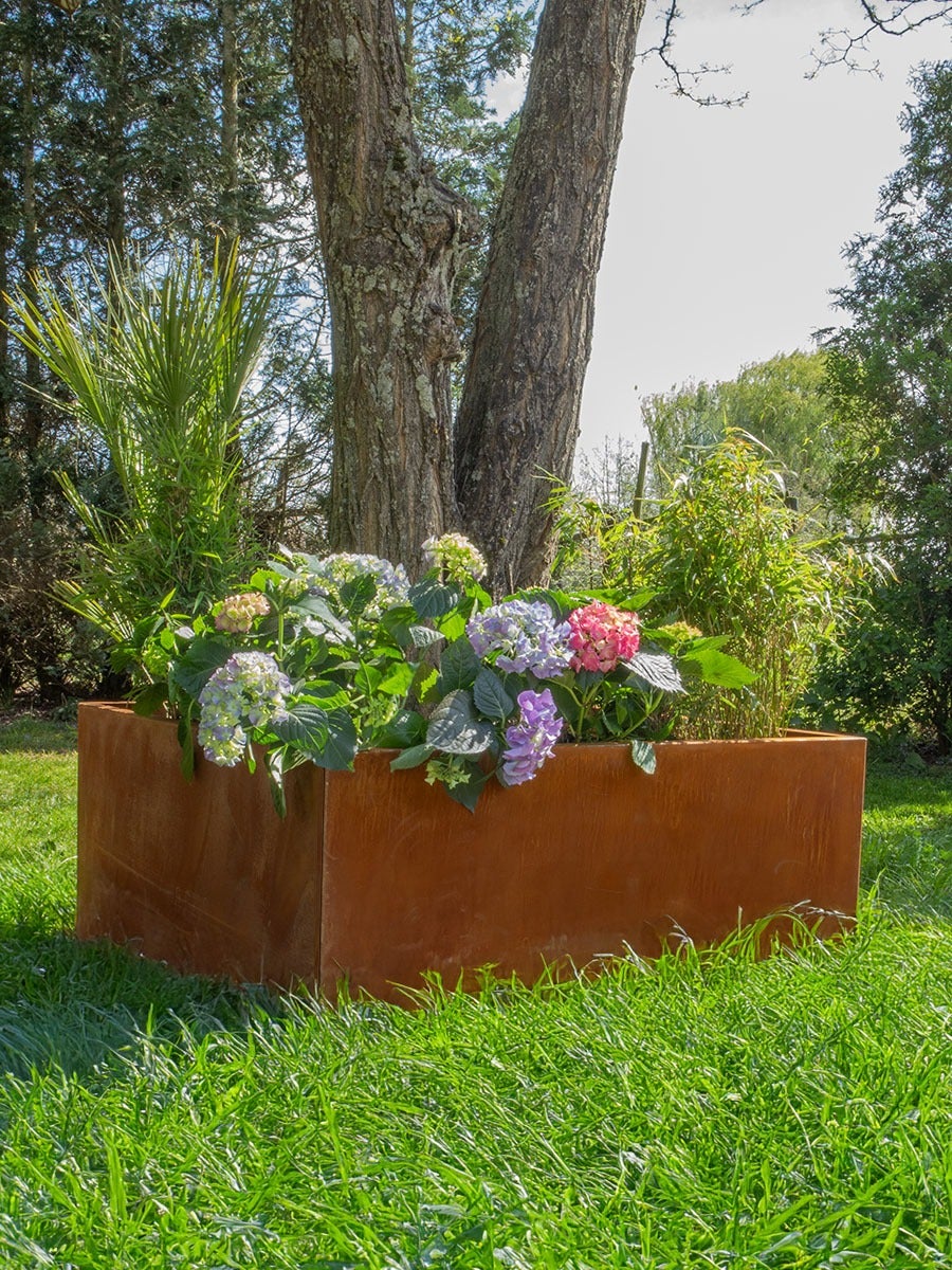 Acier Corten Jardinière Carré pour le jardin | (120x120x40cm) - 3