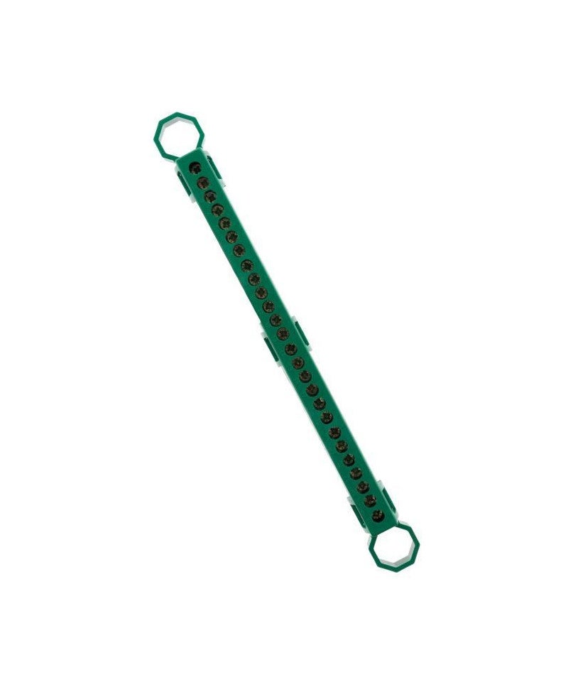 Arnocanali TP309 – Bornier De Terre Équipotentiel 9 Trous Avec Couvercle Et Barre Laiton, Fixation Rail Oméga Ou Vis