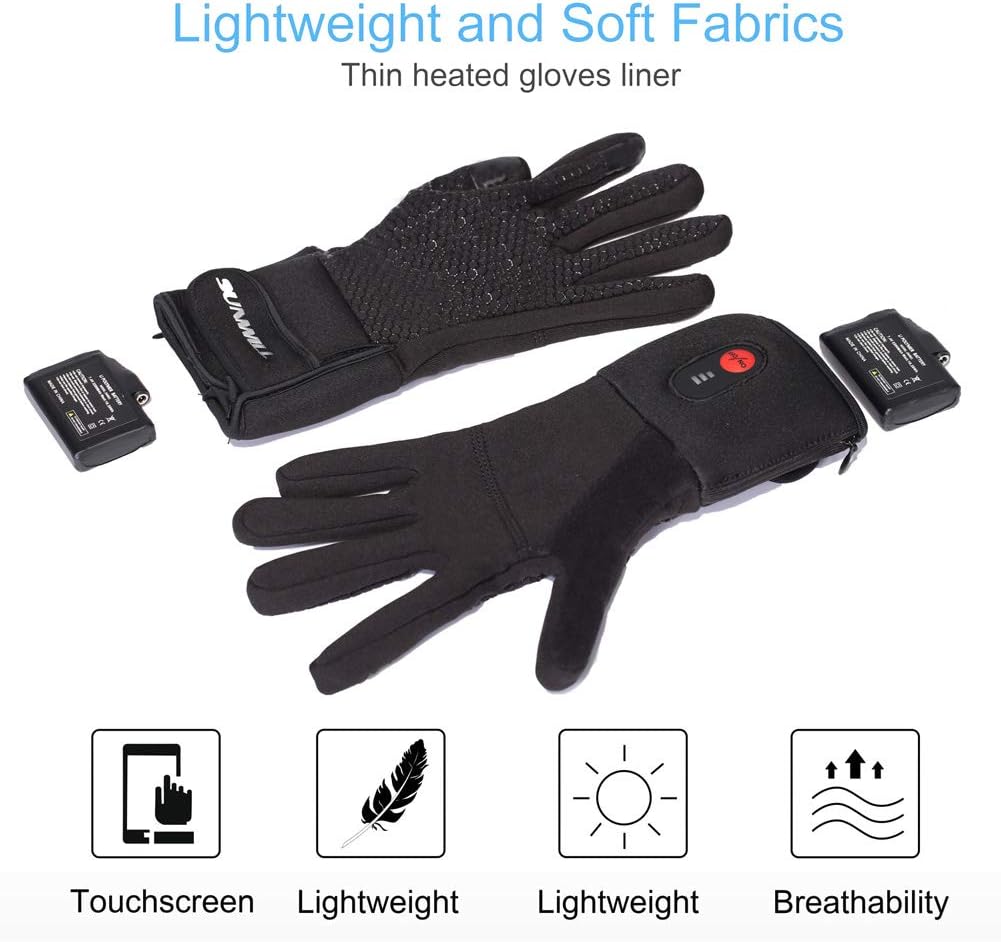 Gants Chauffants Électriques 7,4V 2200mAh pour Cyclisme, Ski, Chasse, Conduite. Soulage l'Arthrite et la Maladie de Raynaud. Taille Moyenne - M - 6