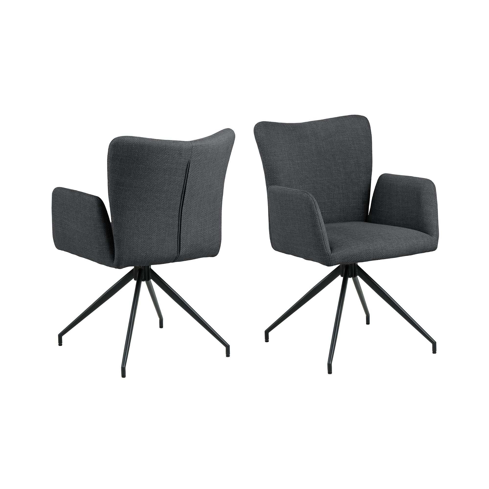 Laura krzesło stołowe z podłokietnikami tkanina szara.