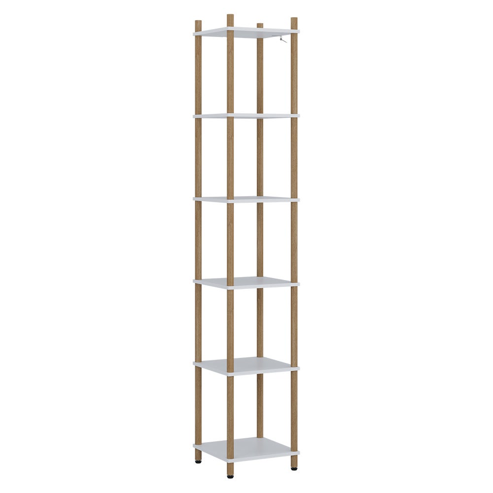 Vicco Półka narożna Bivio, Biały/sosna, 30 x 163.5 cm 6 półek