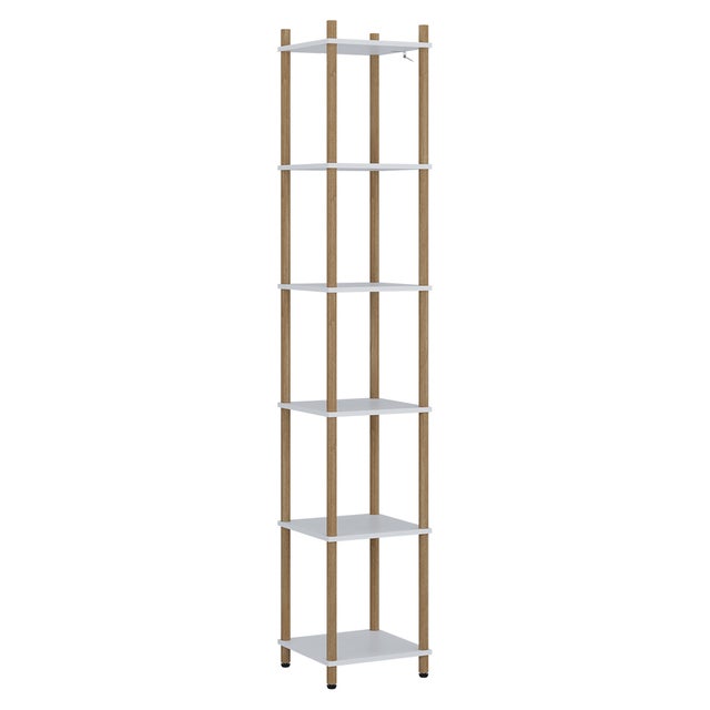 Vicco Étagère dangle Bivio, blanc/pin, 30x163.5cm 6 surfaces de rangement