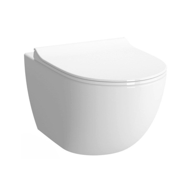 Pack WC bâti-autoportant + WC SAT infinitio sans bride fixations invisibles + Abattant softclose + Plaque blanche - 3