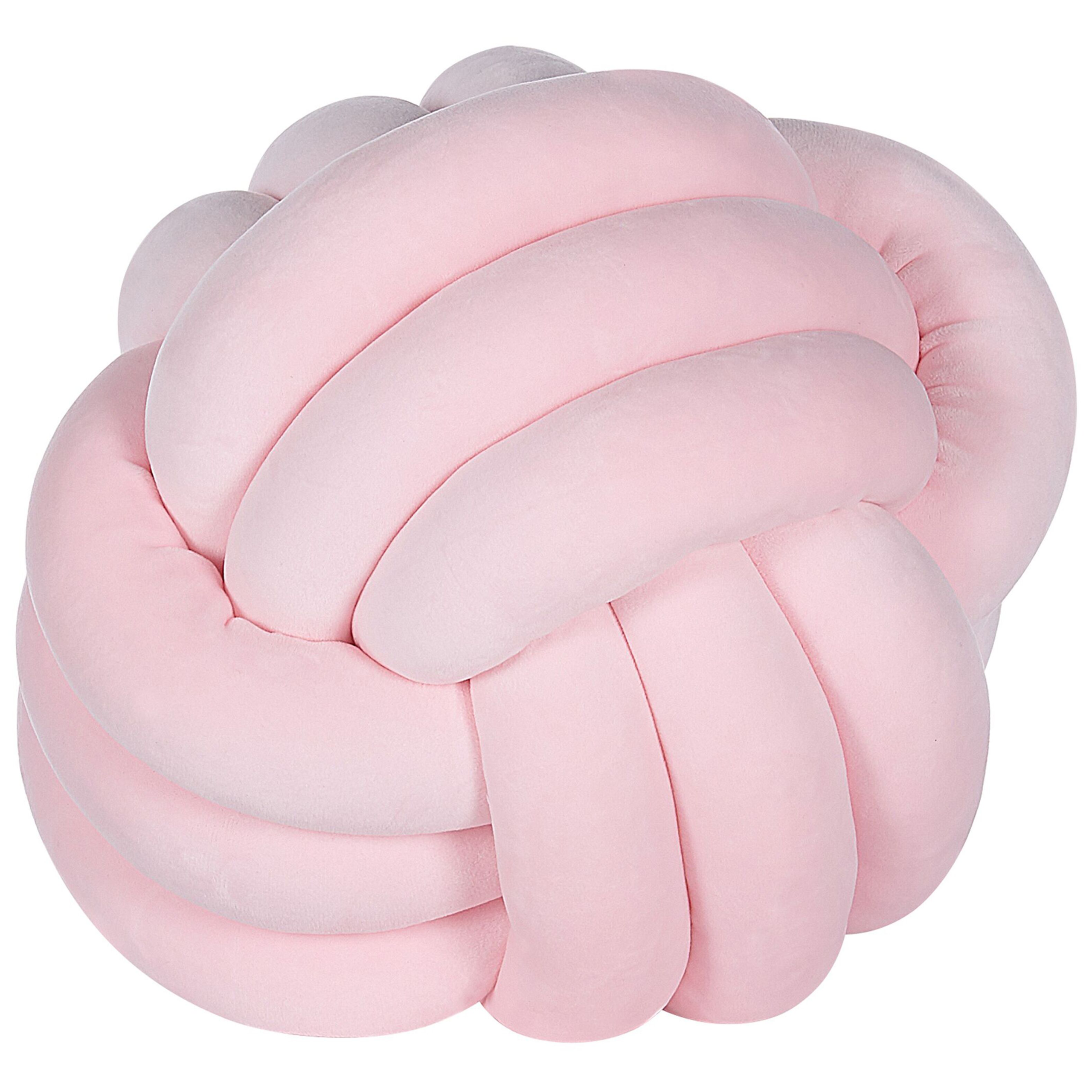 Beliani cojín decorativo malni terciopelo 30 x 30 cm rosa liso