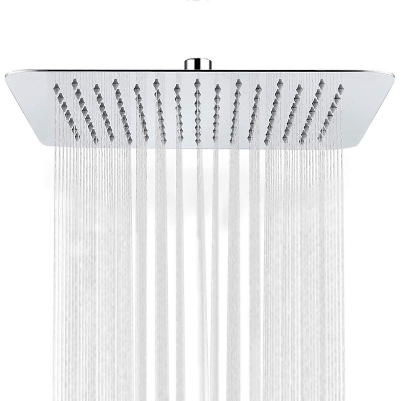 Soffione Doccia Quadrato a Pioggia, Grande 25,4 Cm, Soffione Fisso a