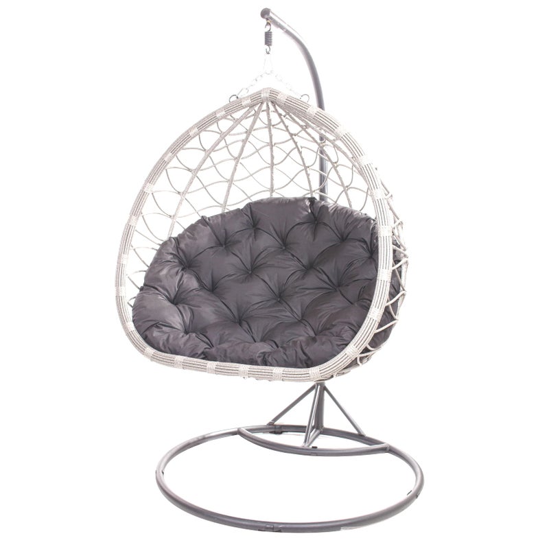 PODUSZKA OGRODOWA NA FOTEL WISZĄCY KOKON 110x100 CM ANTRACYT PODUCHA NA HUŚTAWKĘ PODUSZKA NA BOCIANIE GNIAZDO PODUSZKA NA KRZESŁO DWUSTRONNA