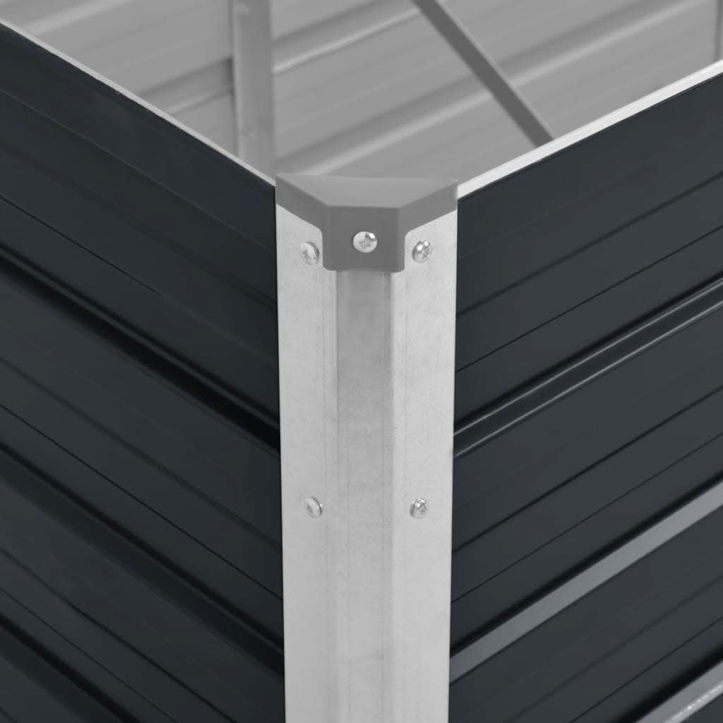 vidaXL Lit surélevé de jardin Anthracite 160x40x45 cm Acier galvanisé - 6