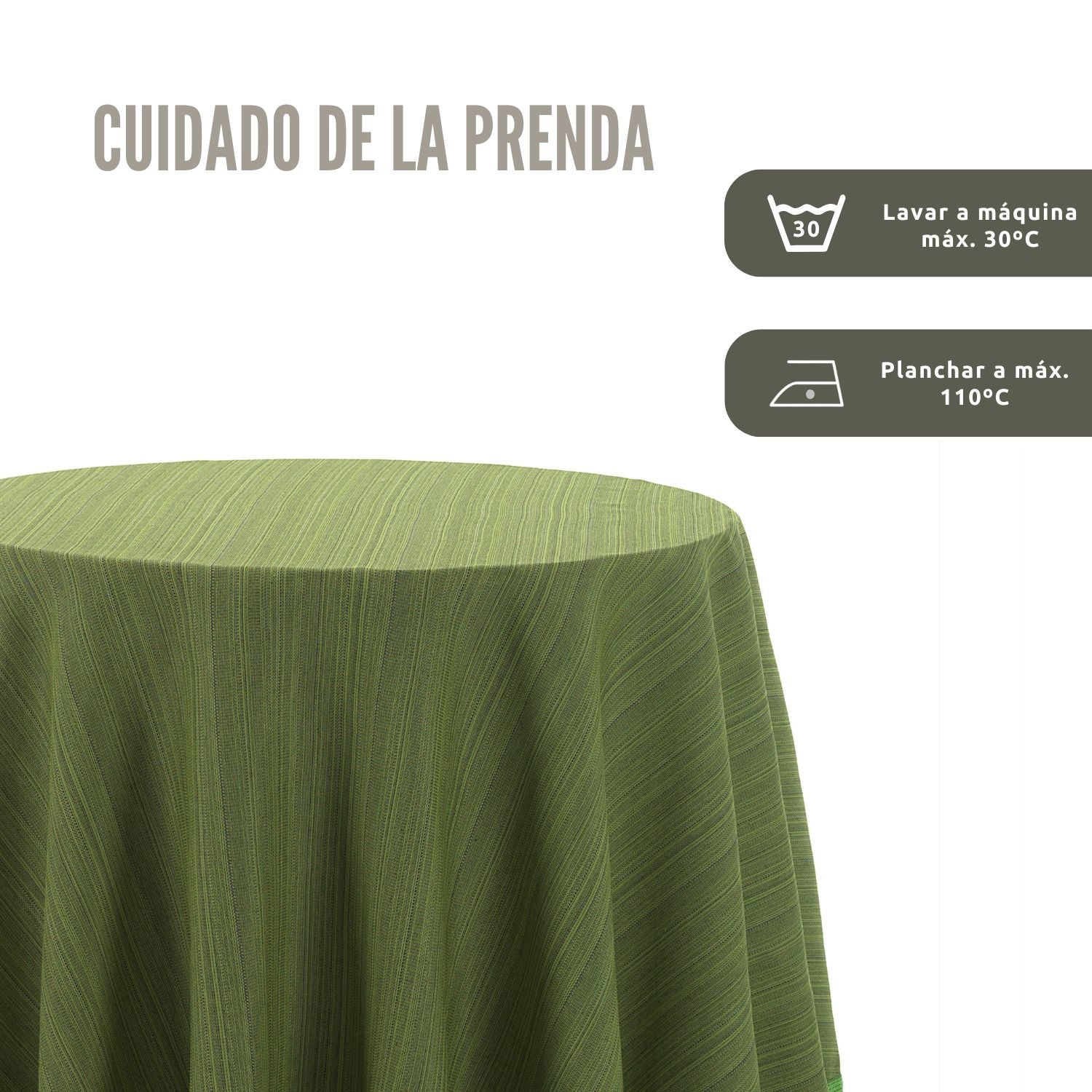 Falda para Mesa Camilla Riby Redonda 80cm Verde Donegal Collections - 4