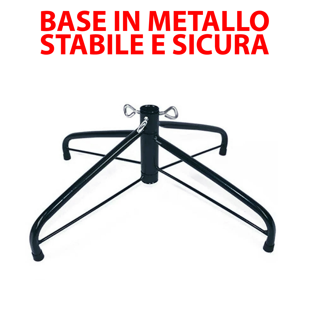 Albero Di Natale 210 Cm Con Sacca Effetto Reale 1078 Rami Foltissimo Molto Folto Rami A Gancio Base Croce In Metallo Doppia Foglia Colorata PVC 210Cm - 6