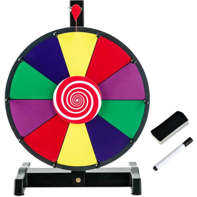 Koło Fortuny Φ30 cm, Koło z Nagrodami i 10 Miejscami do Personalizacji, Koło do Gry z Gumką do Wymazywania, na Imprezy, Urodziny (12"-30 cm)