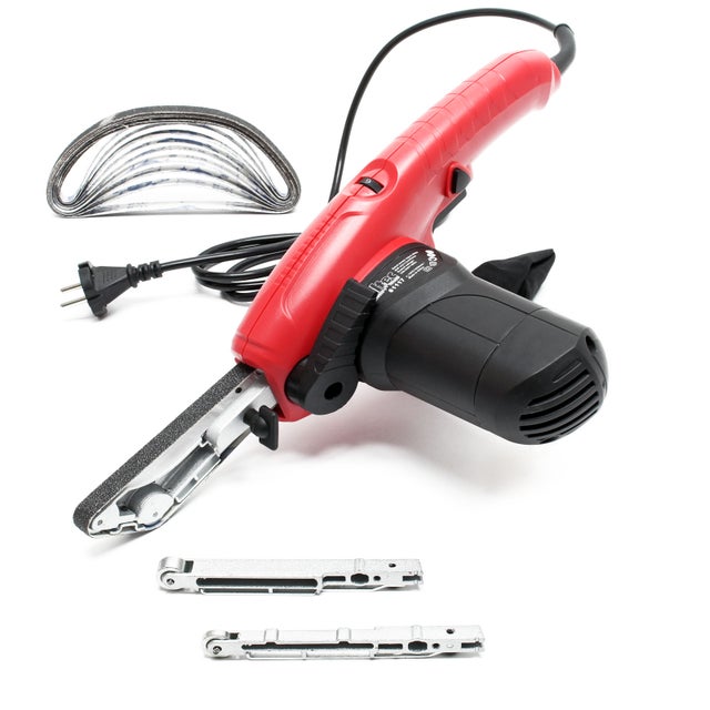 Ponceuse à bandes 400W 3 Bras de meulage & 10x Bande abrasive Lime électrique Facilité