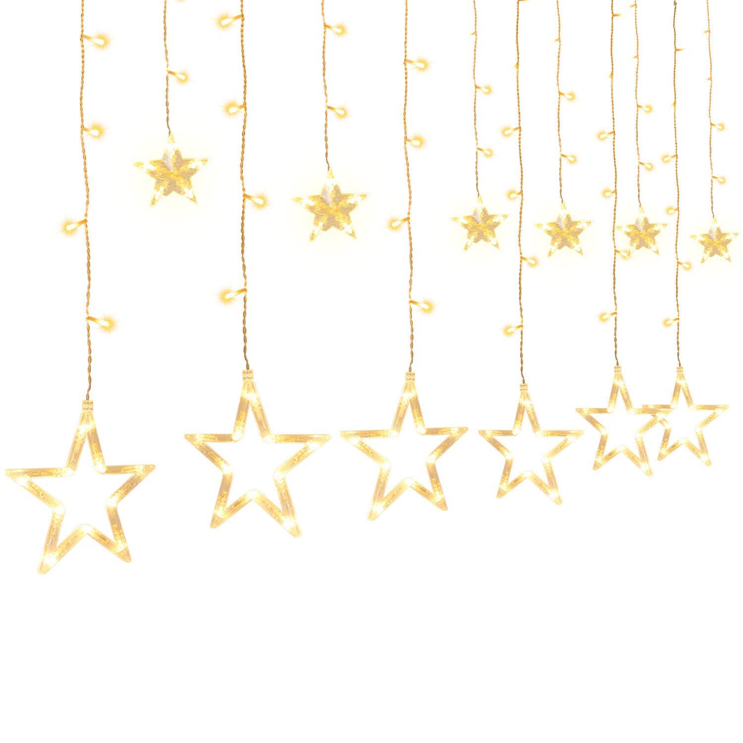 Guirlande Lumineuse étoiles LED - 7 Mètres, 238 LEDs Blanc Chaud - 8 Modes, Connectable - Pour Noël, Mariage, Décoration