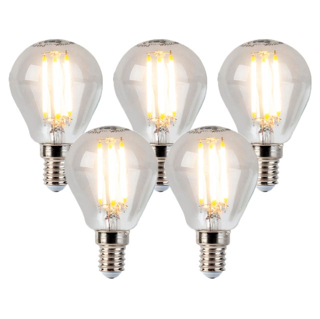 Lot de 5 ampoules LED E14 à intensité variable Globe P45 5W 470lm 2700K